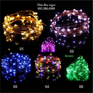 ĐÈN ĐOM ĐÓM 10M PIN (Vàng/Trắng/Lá/Dương/Hồng/Đủ màu)