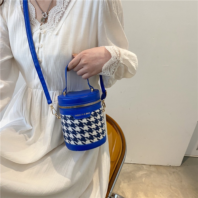 Túi Đeo Vai Họa Tiết Houndstooth Retro Mới Cho Nữ