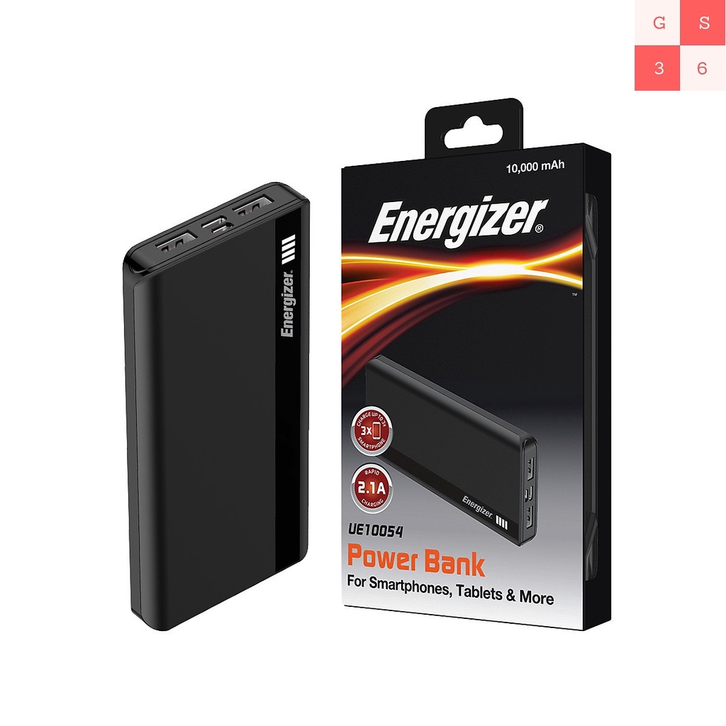 Sạc dự phòng Energizer 10,000mAh /3.7V Li-Polymer-UE10052 / UE10054 / UE10058 -Hàng chính hãng