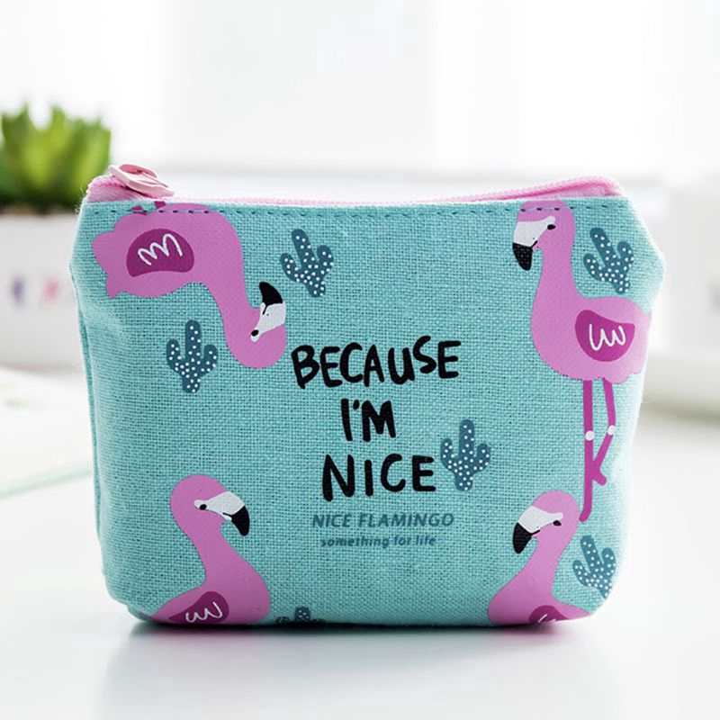 Túi đựng tiền đa năng họa tiết chim hồng hạc xinh xắn dành cho nữ | BigBuy360 - bigbuy360.vn