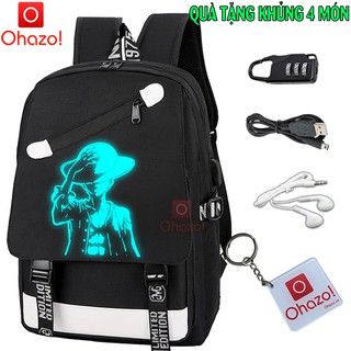 Balo nam nữ đi học thời trang Luffy phát sáng phong cách -TẶNG cápUSB+Khóasố+TaiNghe+Móckhóa- Cặp đi học HOT nhất 2021