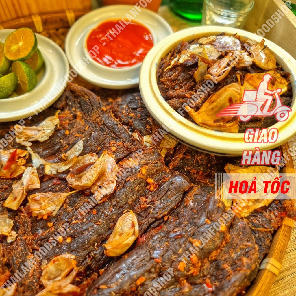 Khô Bò Miếng Rim Tỏi Ớt (Khô Bò Ước) Túi 200Gr (Hút Chân Không)
