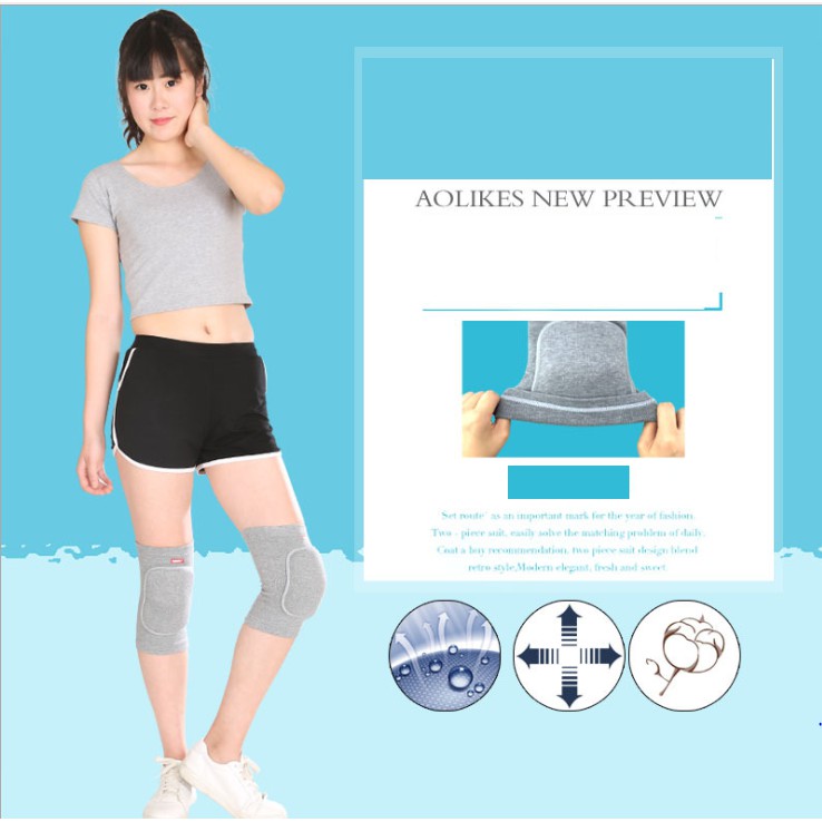 Miếng đệm đầu gối tập GYM, Bóng đá, Trượt Patin, thể thao khác cho nữ chính hãng AOLIKES A-0210  ( 1 đôi)