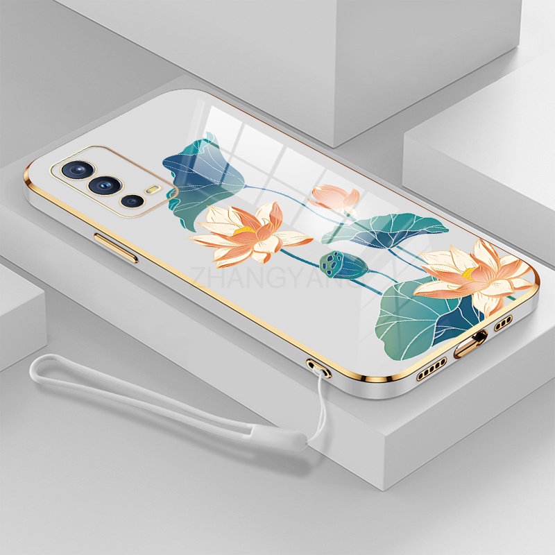 ốp lưng oppo a55 a55 4g ốp điện thoại oppo a55 a55 4g Ốp Điện Thoại TPU Dẻo Mạ Màu Họa Tiết Hoa Sen Sang Trọng