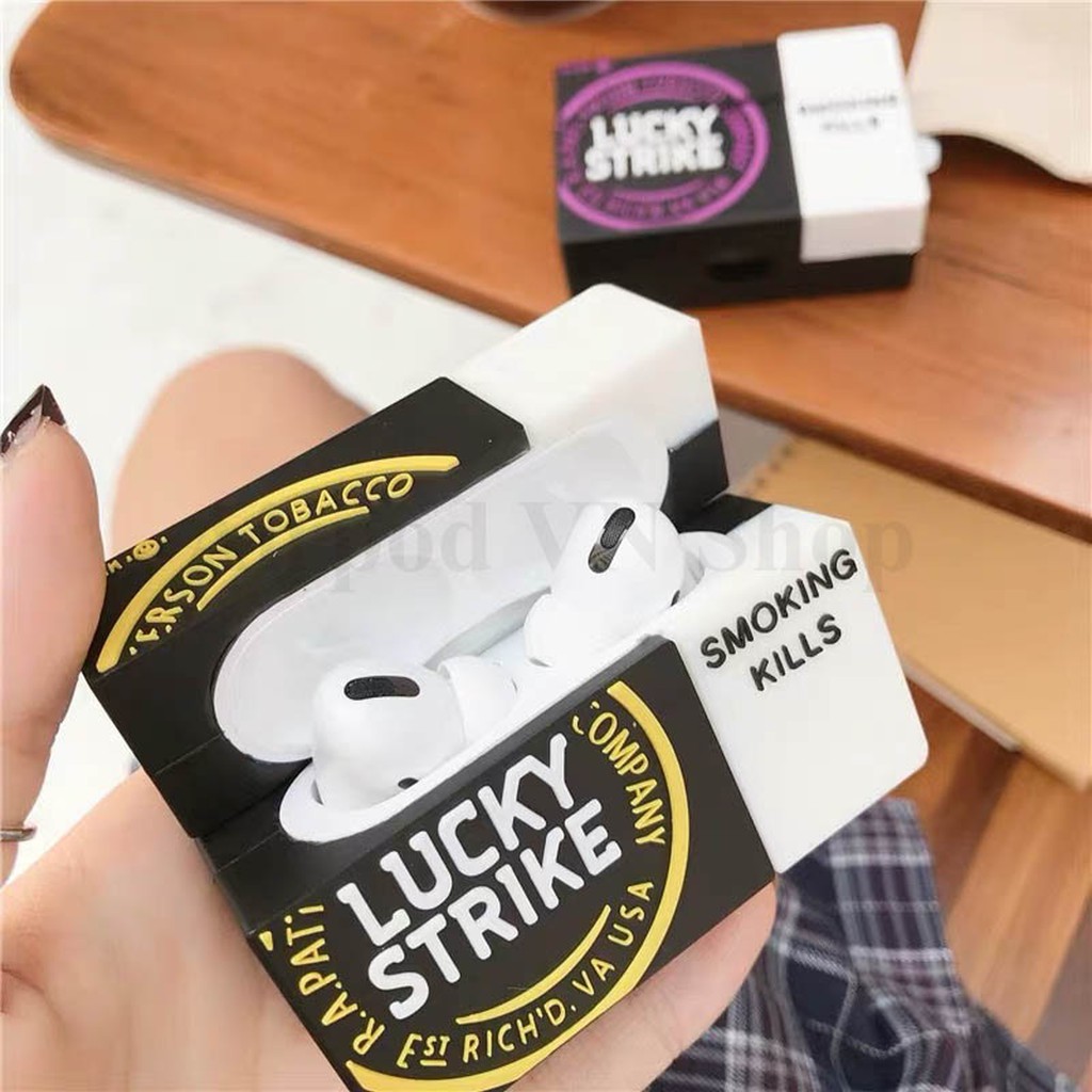 [Hàng loại 1]Ốp airpod pro /case airpod pro/bao airpod pro Lucky Strike silicon 3D cao cấp