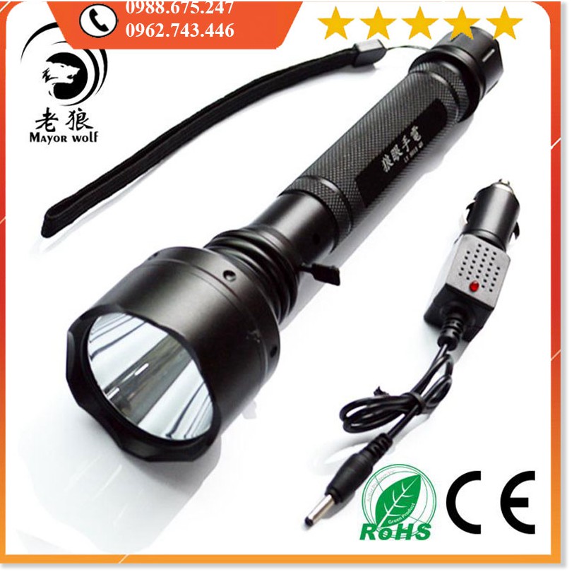 Đèn Pin Chống Nước LYS015 ✔️Chính hãng✔️ Chiếu xa 600m, Chống nước, Pin Cực Bền +Tặng sạc, hộp đựng.