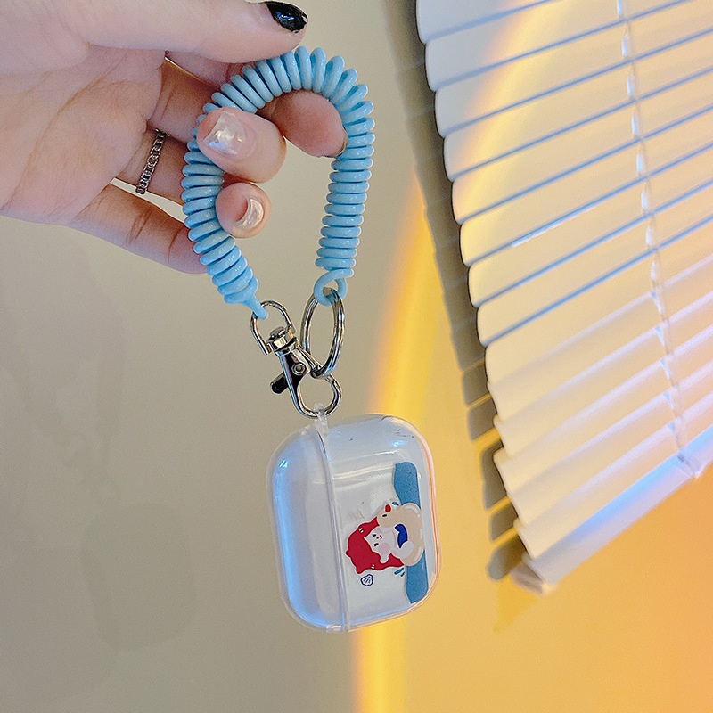 Vỏ Bảo Vệ Hộp Sạc Tai Nghe airpods 1 2 Pro 3rd Generation Pro 1/2 Trong Suốt Chống Sốc Họa Tiết Hoạt Hình Kèm Dây Đeo Kiểu Nhật Hàn