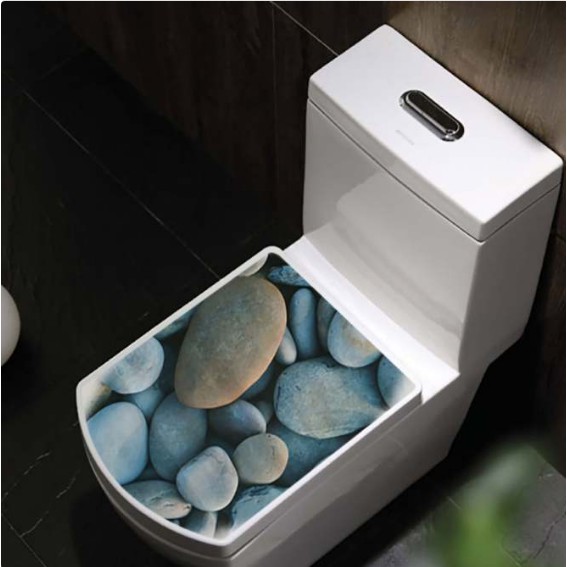 Decal trang trí Toilet cao cấp - Họa tiết Đá Sỏi A.H