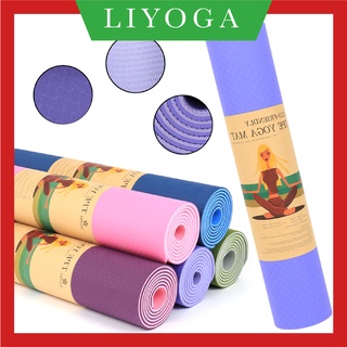 Thảm Tập Yoga 2 Lớp TPE Độ Dày Chuẩn 6mm, Thảm Tập Gym Chống Trơn Trượt Và Không Thấm Mồ Hôi Liyoga