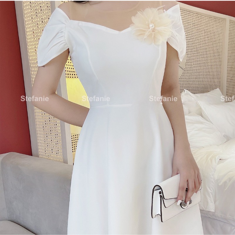 Váy nữ đi tiệc, đầm trễ vai cực sang chảnh,váy dáng xoè độc quyền Stefanie | BigBuy360 - bigbuy360.vn