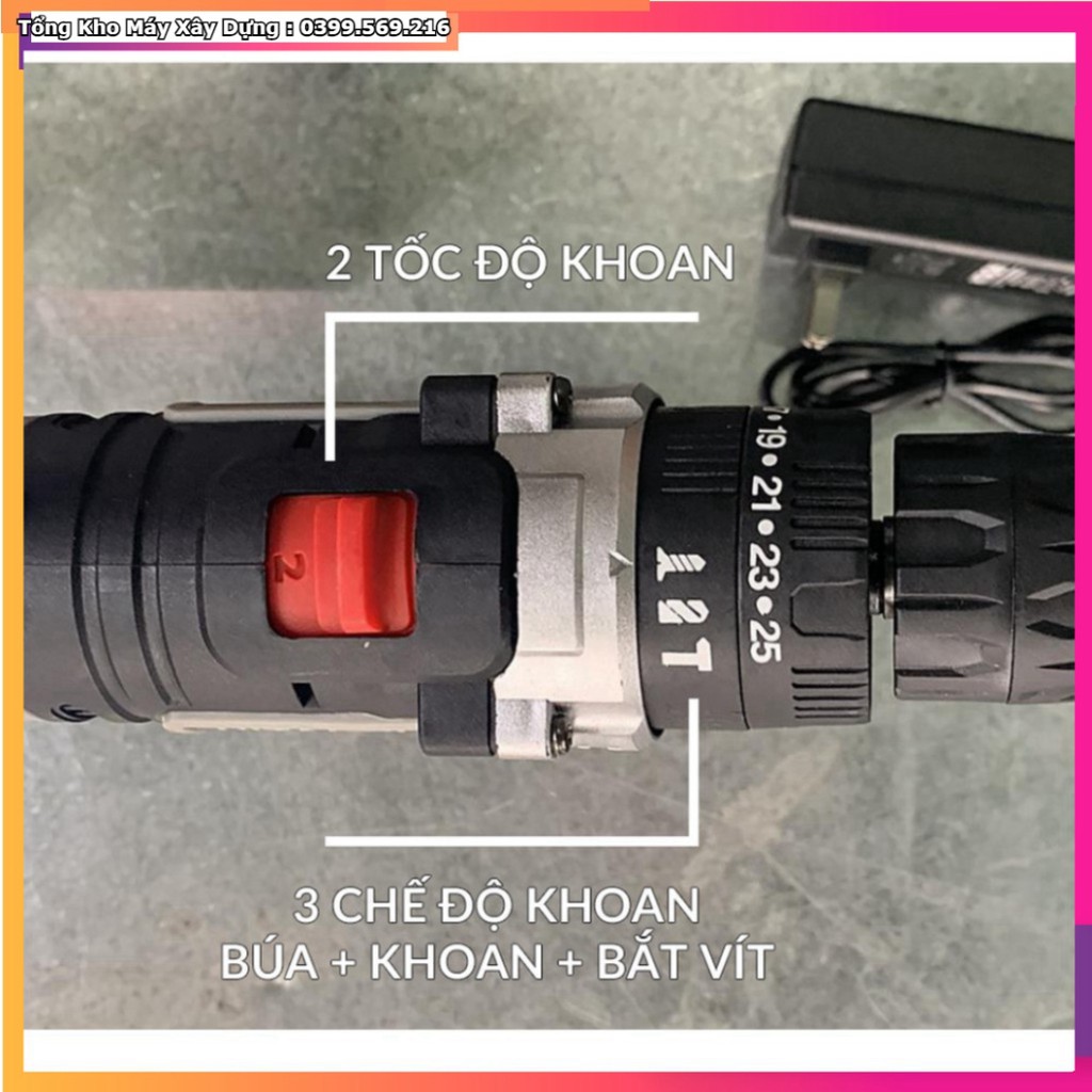 HOT ƯU ĐÃI Máy khoan Hitachi 36V phụ kiện 24 chi tiết - Có búa khoan tường + Bộ phụ kiện 24 chi tiết - khoan tường  HỖ T