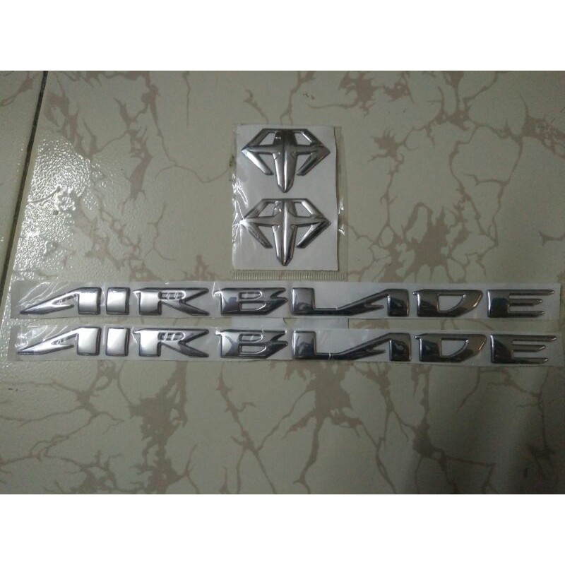 Bộ chữ nổi Airblade lô gô kim cương crôm bạc bóng