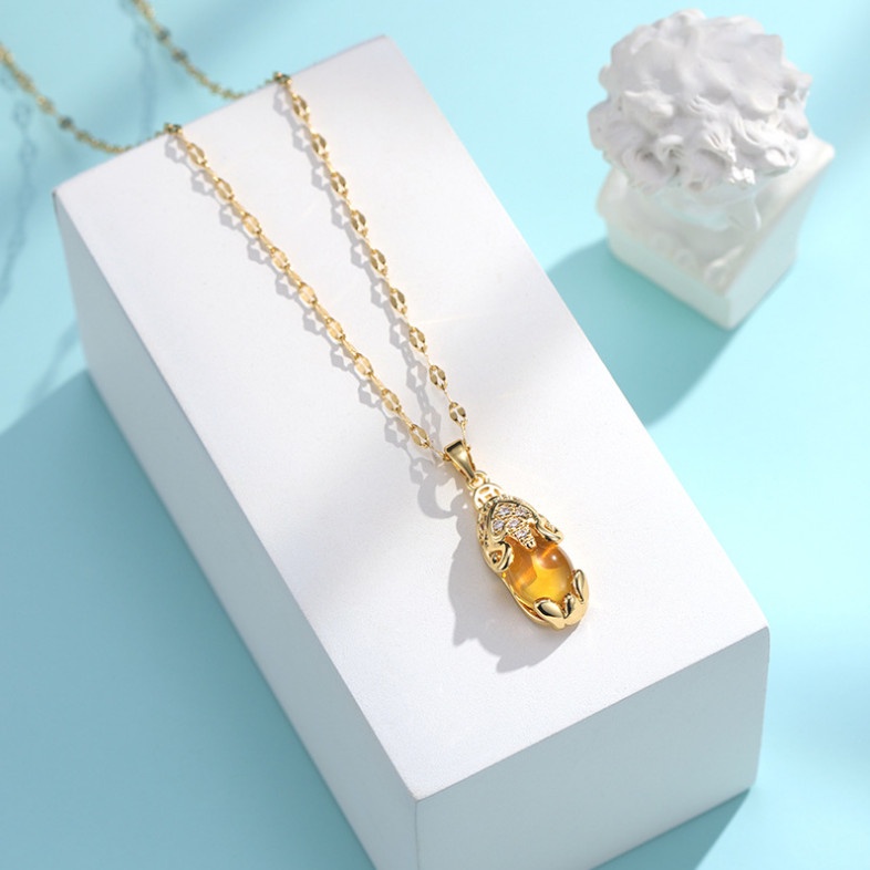 Dây Chuyền Cóc May Mắn Titan Ko Han Rỉ TT 3650