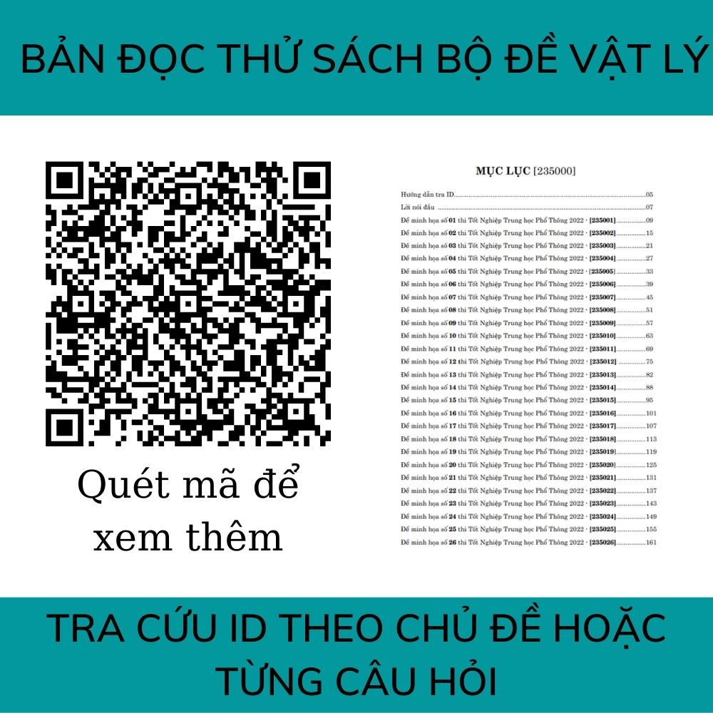 Bộ đề minh họa 2022 , Sách ID 50 Đề thi trắc nghiệm môn Vật Lí