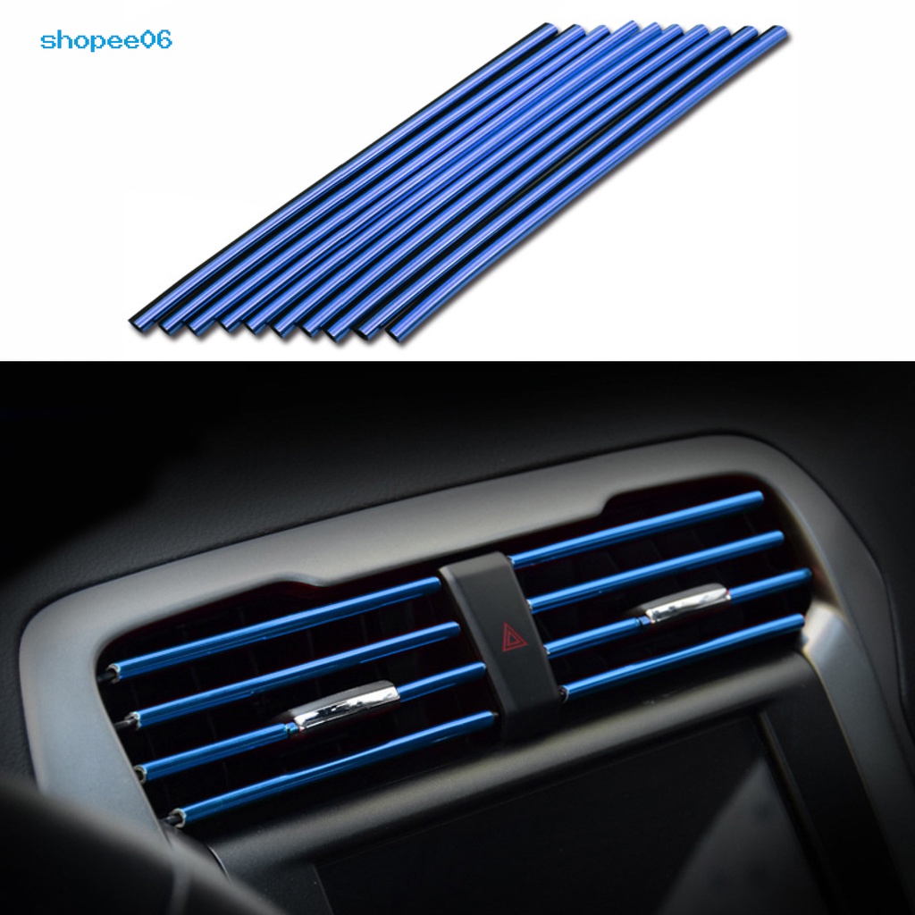 Bộ 10 Dải Viền Lỗ Thông Gió Xe Hơi Bằng PVC Màu Sắc Tươi Sáng