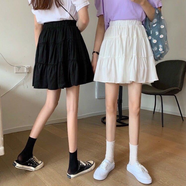 Chân váy ngắn lưng thun có quần | BigBuy360 - bigbuy360.vn