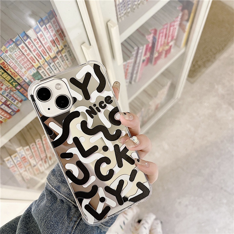 Ốp lưng iphone Ốp Điện Thoại Mặt Gương Chống Sốc Cho iPhone6 / 7 / 8Plus XsMax XR 11 / 14 pro 13Pro Max Dinuo case