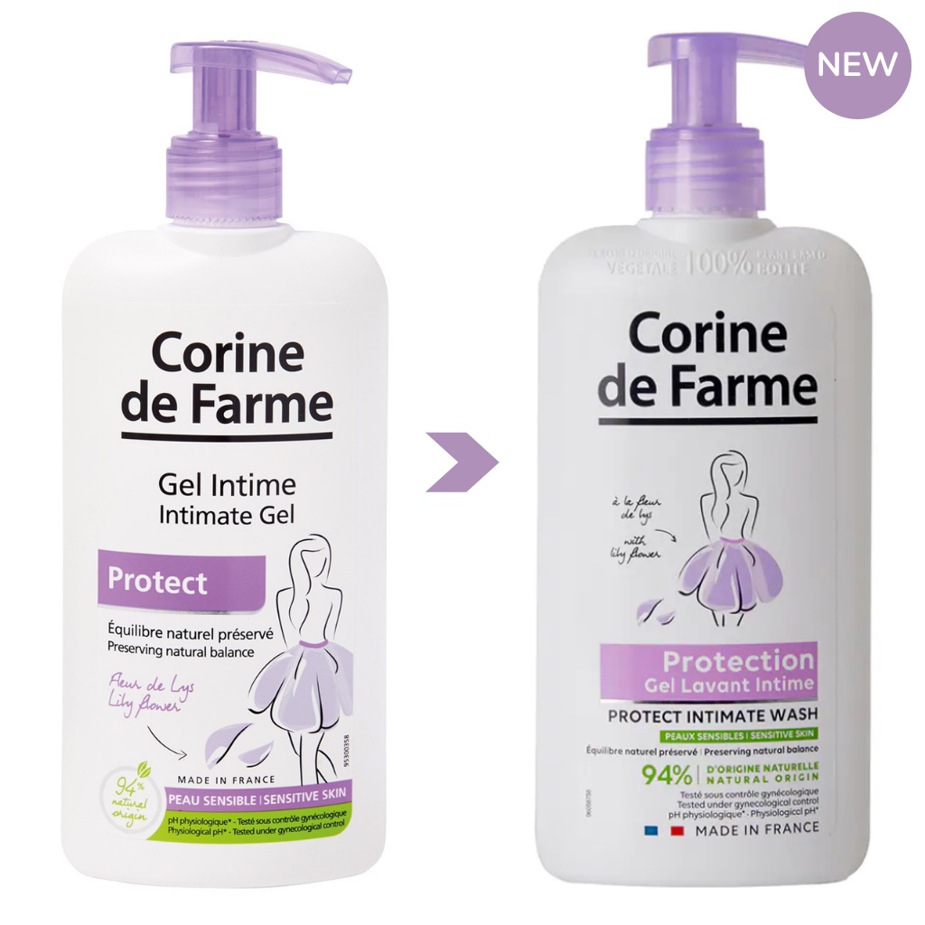 Dung dịch vệ sinh Corine De Farme Intimate Gel Protect làm sạch, cân bằng giữ ẩm 250ml