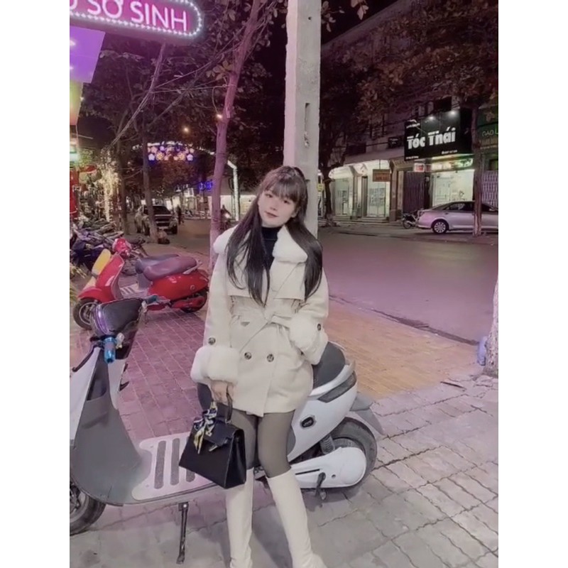 [ MÃ 1801 ] ÁO KHOÁC DẠ CỔ LÔNG PHA TAY LÔNG | BigBuy360 - bigbuy360.vn