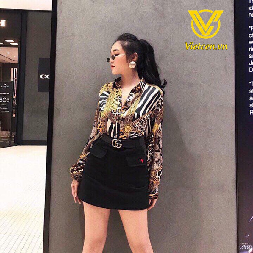 ÁO SƠ MI NỮ TAY DÀI HOẠ TIẾT DA BEO CHẤT LỤA CỰC XỊN - SANG CHẢNH (CÓ BIGSIZE)