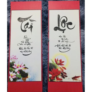 tranh thư pháp treo trang trí Tết.