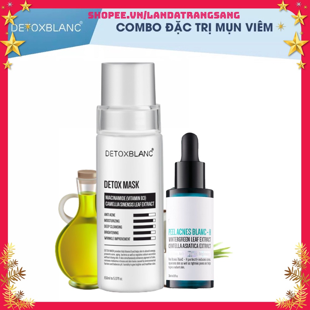 Combo giảm mụn thâm detox blanc gồm mặt nạ sủi bọt và serum giảm mụn mẫu H