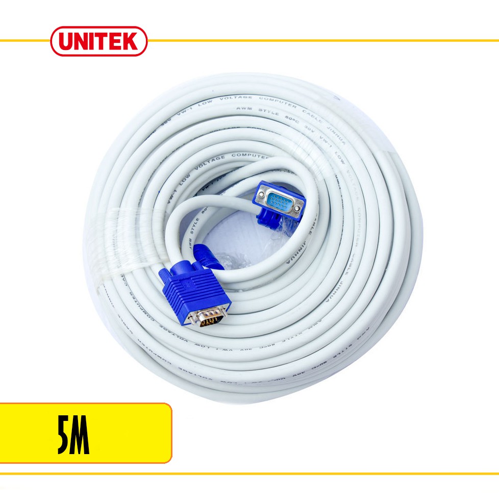 Dây VGA 2 đầu chống nhiễu 5m (Trắng)