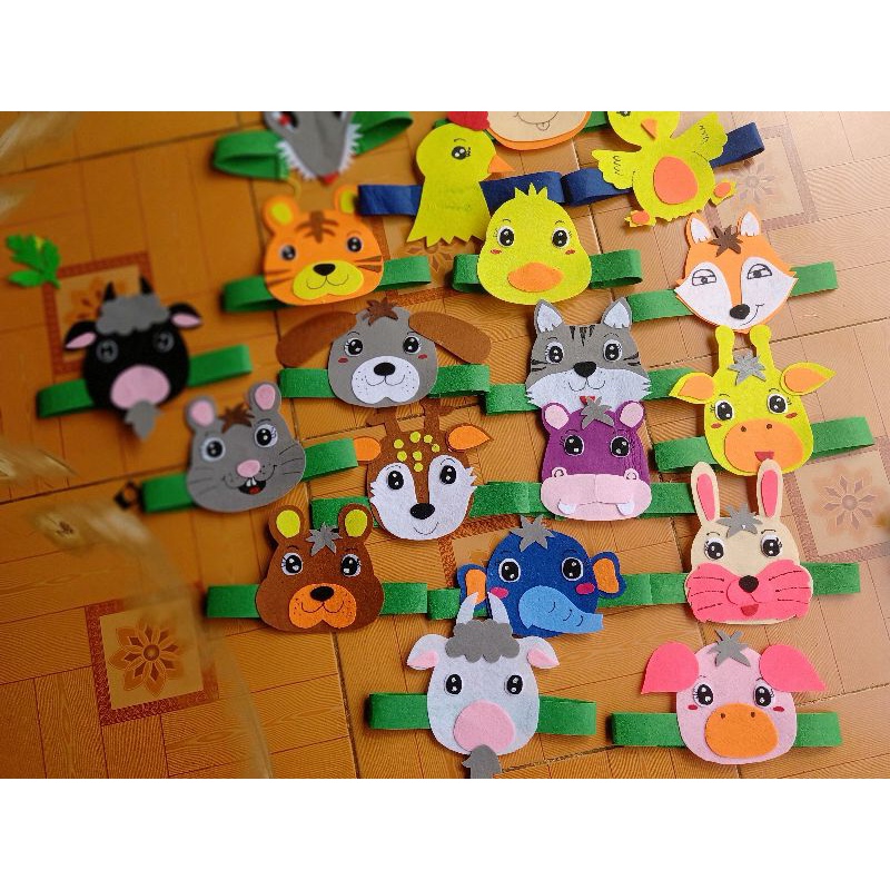 ( Đủ 17 con vật)Mũ nhân vật Handmade  (mũ múa, mũ thơ chuyện)