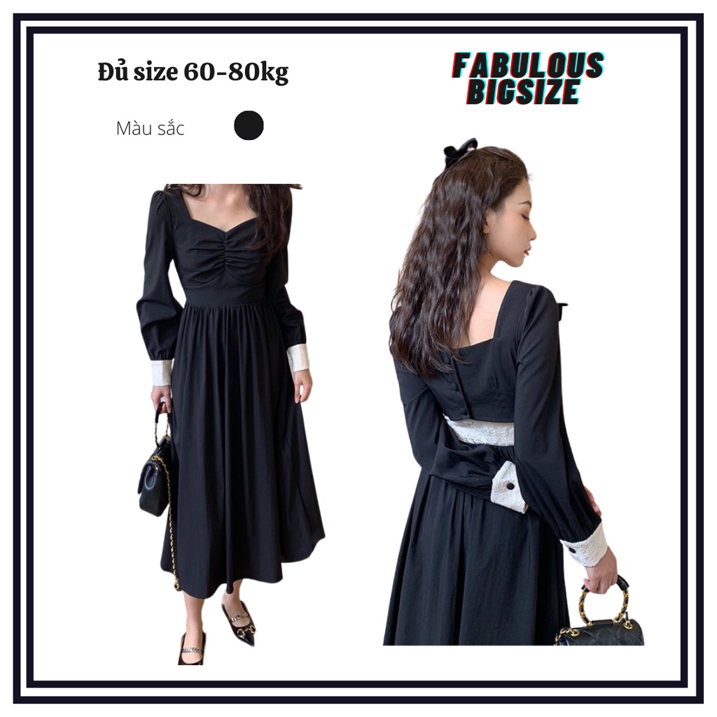 BIGSIZE váy đầm dáng dài phối ren lưng cho người béo mập Fabulous bigsize