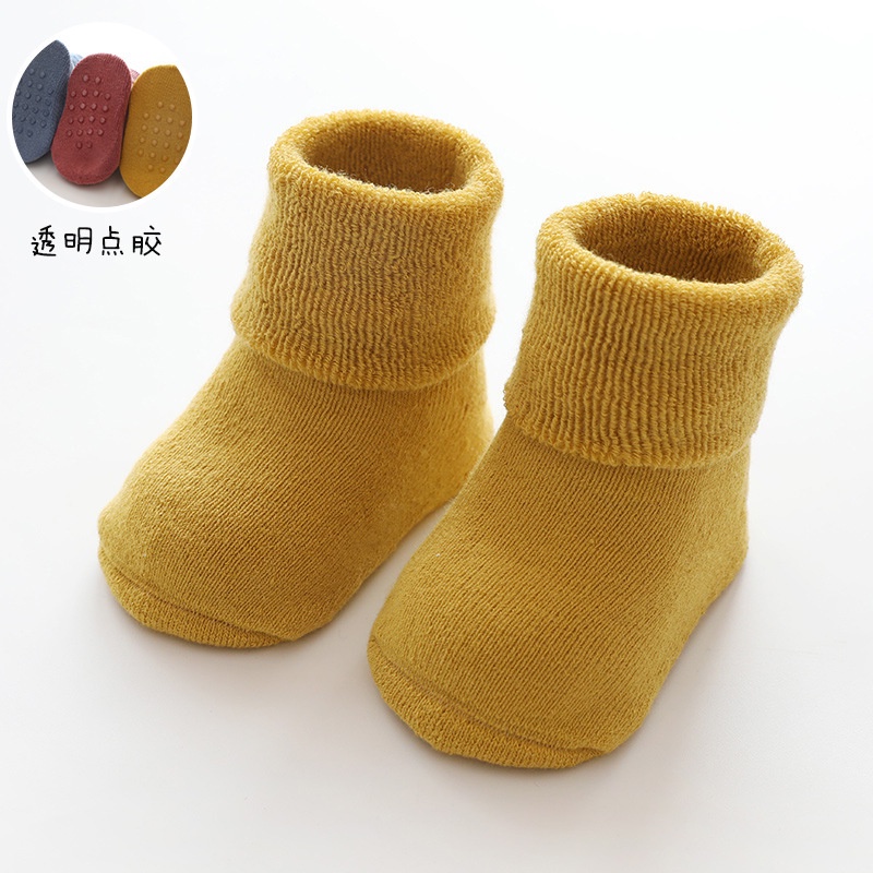 vớ trẻ em Vớ Cotton Dày Mềm Mại Chống Trượt Cho Bé Sơ Sinh 0-3 Tuổi