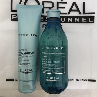 Combo gội và xả khô chăm sóc tóc uốn xoăn L'oreal Curl Contour 300ml/150ml