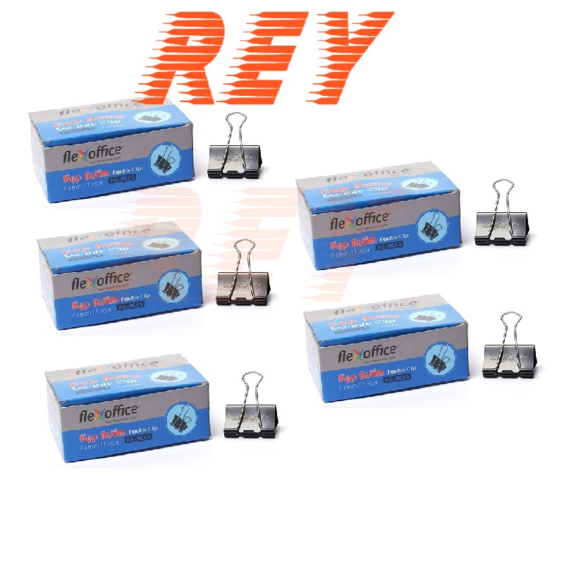 Hộp 12 cái kẹp bướm 25mm 32mm 41mm 51mm 𝑻𝒉𝒊𝒆̂𝒏 𝑳𝒐𝒏𝒈 Flexoffice FO-DC03 FO-DC04 FO-DC05 FO-DC06