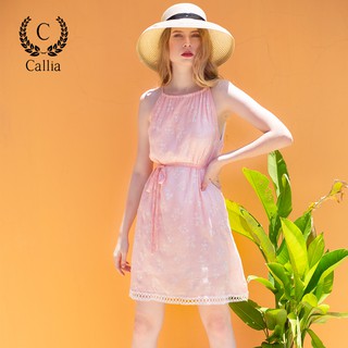 Đầm cổ yếm nữ Callia Cici thắt nơ eo