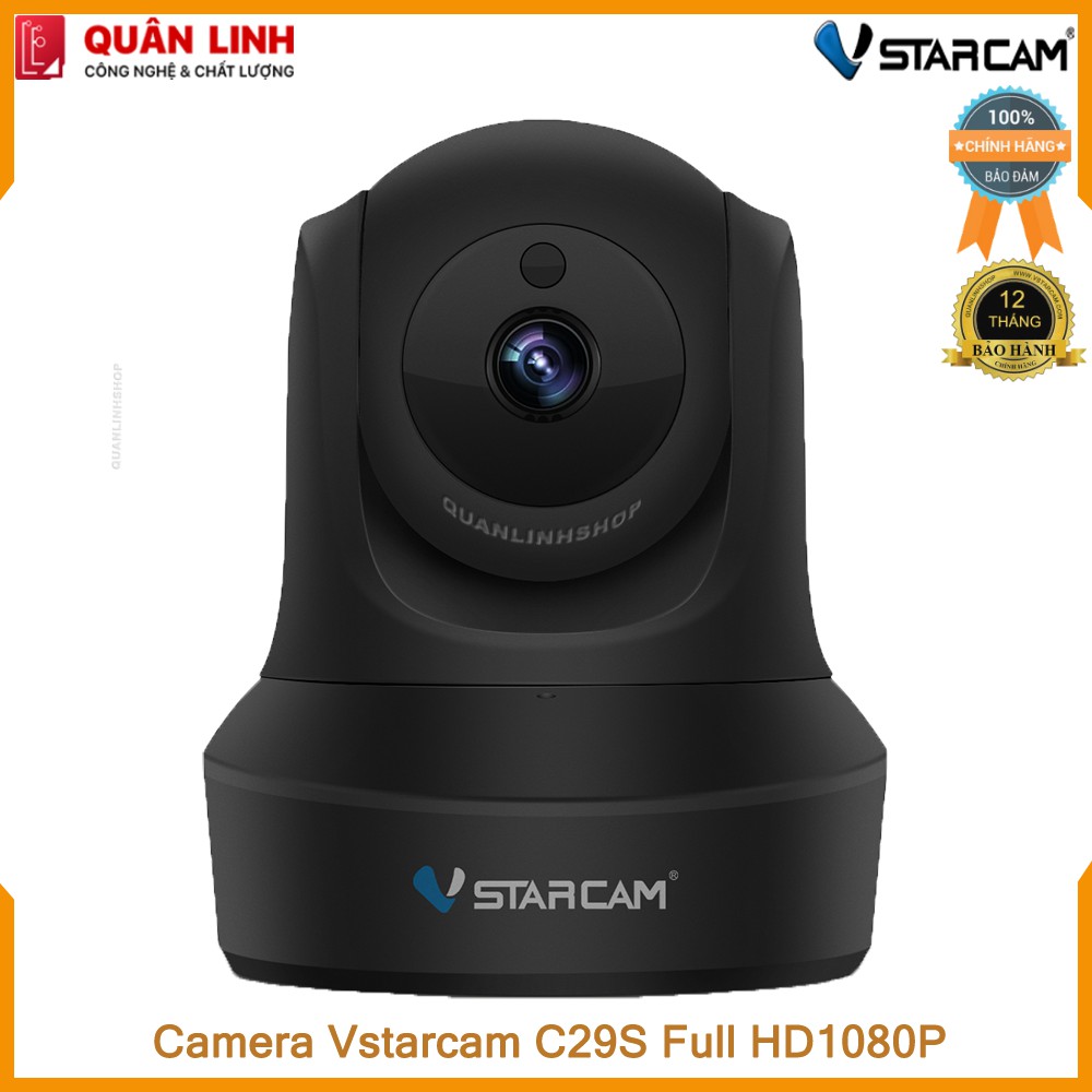 Camera IP Wifi hồng ngoại Vstarcam C29s Full HD 1080P 2MP màu đen kèm thẻ 128GB class 10