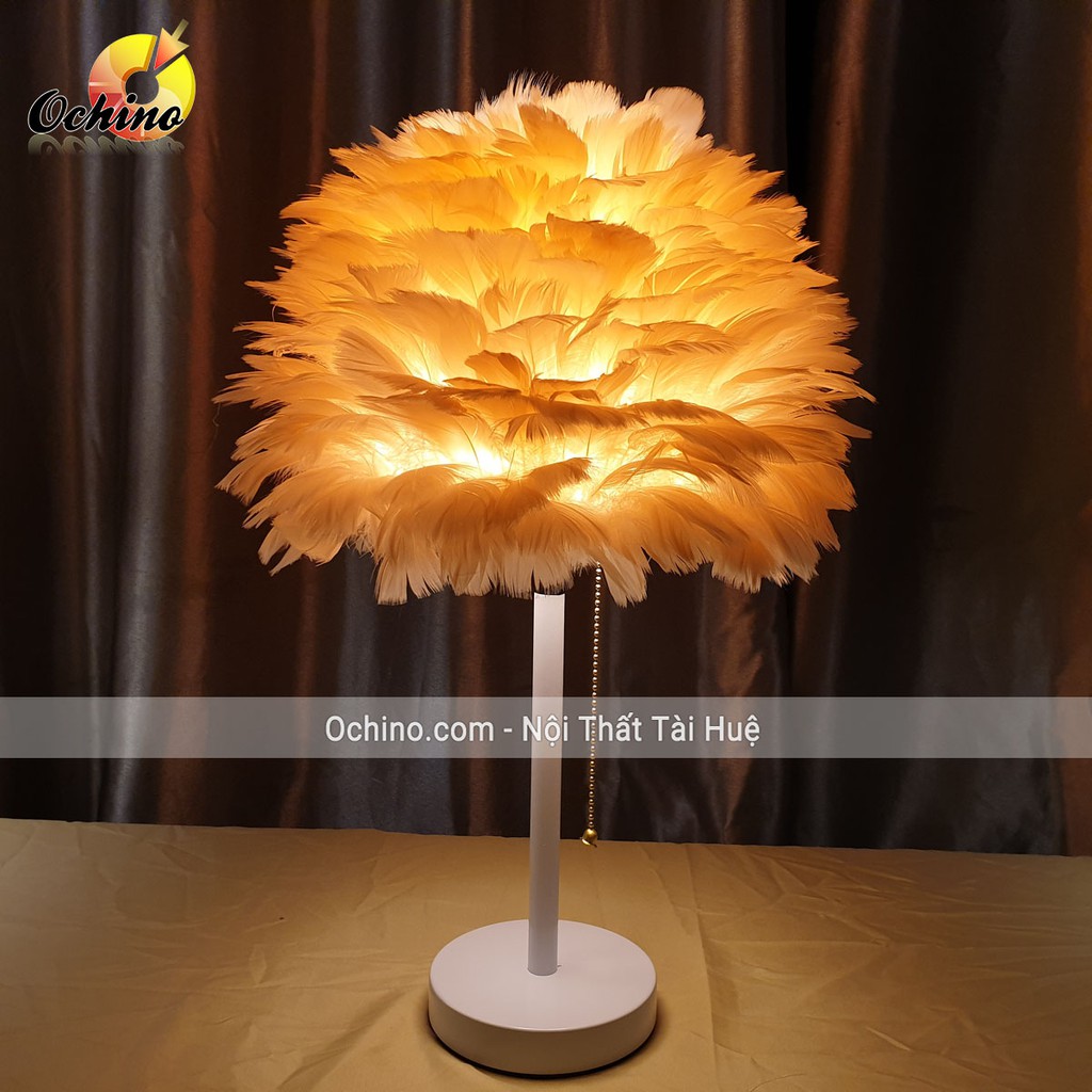 Đèn Ngủ Lông Vũ, Đèn Mây Trang Trí Phòng Ngủ Sang Chảnh (Có SẴn)