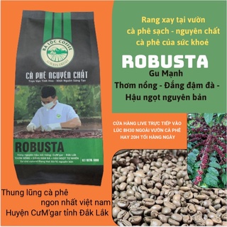 1kg Cà phê Robusta hữu cơ rang mộc tại vườn - đậm đà chuẩn vị pha phin pha máy