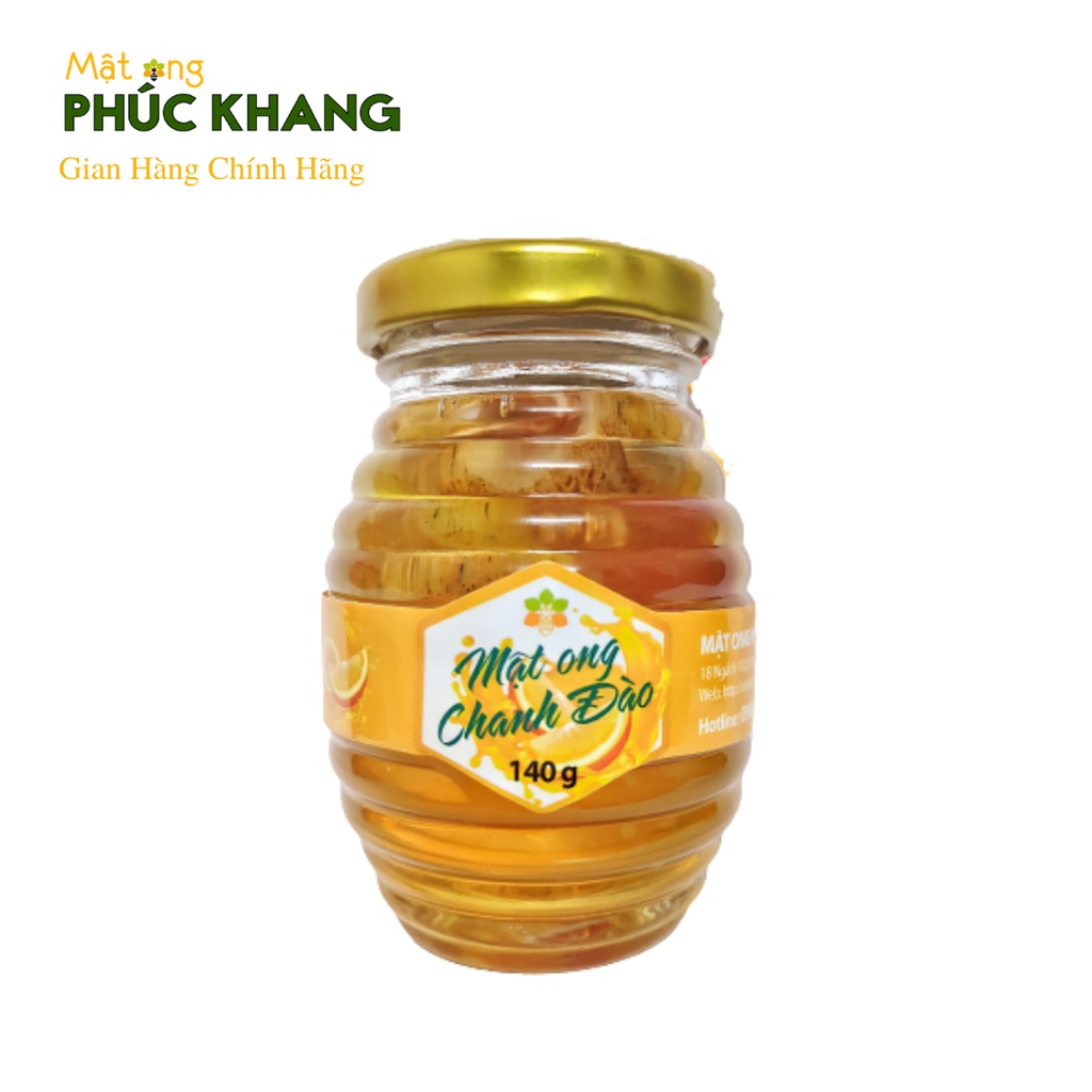 Chanh đào ngâm mật ong đường phèn thương hiệu Phúc Khang 140g