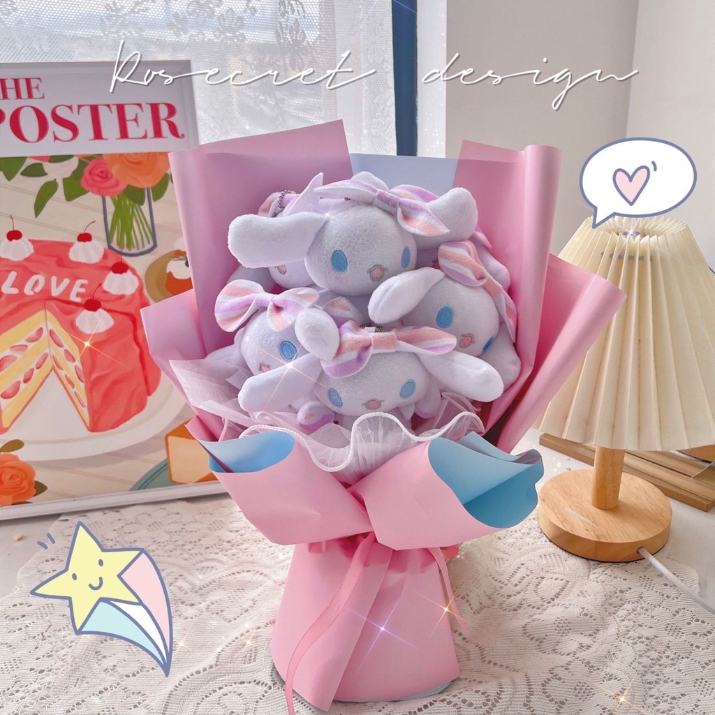 Bó Hoa Búp Bê Gấu Dâu Tây Quà Tặng Sinh Nhật / Valentine Cho Bạn Gái