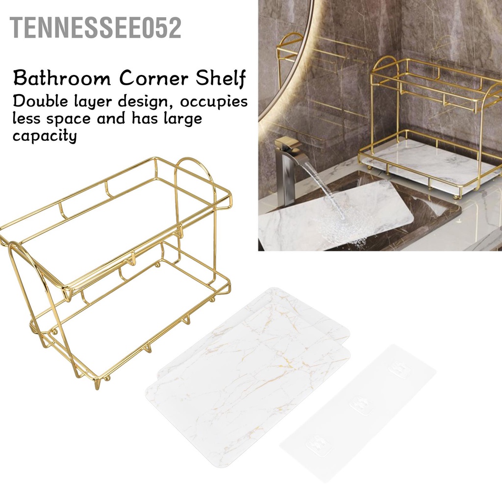 [Hàng HOT] Kệ 2 tầng - Giá để đồ dùng phòng tắm để bàn Màu vàng【Tennessee052】
