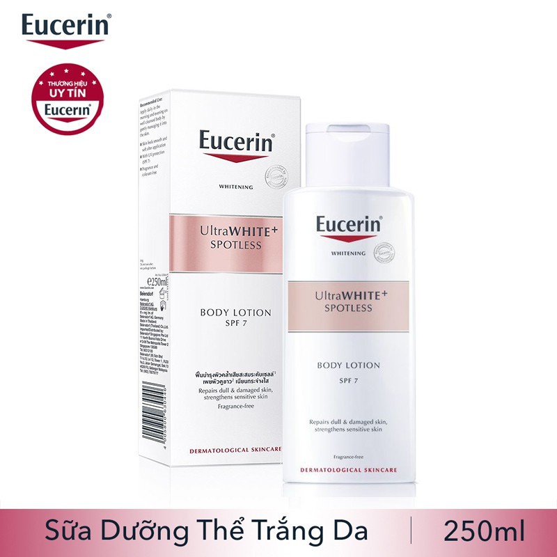 Eucerin Sữa dưỡng thể trắng da nhạy cảm Ultra White + Spotless Body Lotion SPF7 250ml- 63044