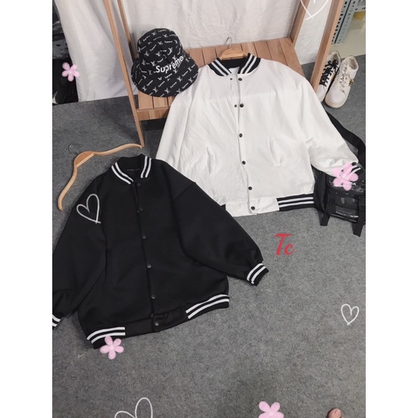 [BÁN SỈ] Áo Khoác Bomber Bo Viền Cúc Bấm Chất Nỉ Cotton Unisex