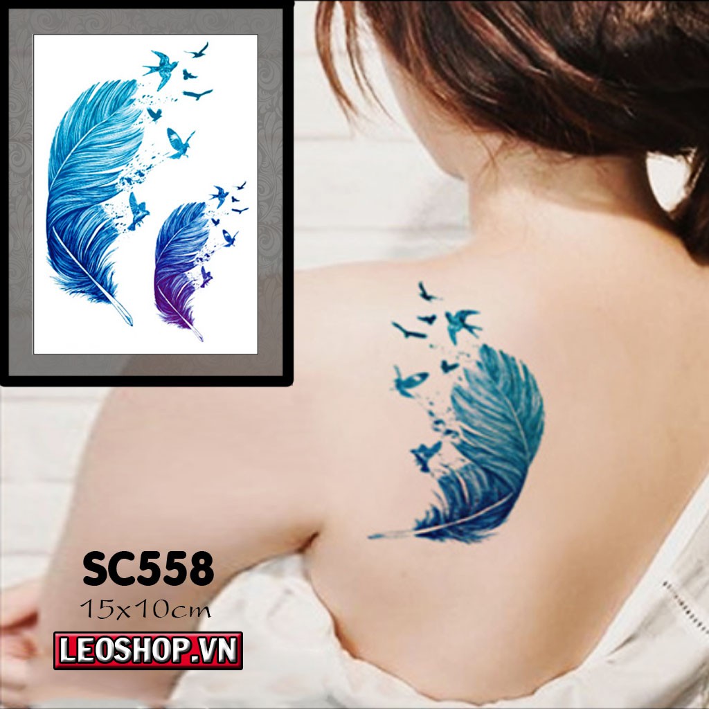 Hình Xăm Dán Nhỡ Lông Vũ Chụp Ảnh, Đóng Phim, Dễ Dàng Tẩy Xóa - Dùng 2-5 Ngày
