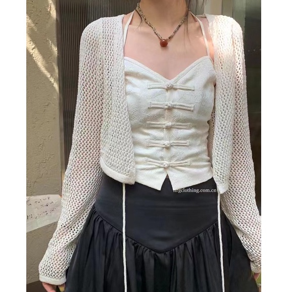 Áo Cardigan Dệt Kim Phong Cách Vintage Thời Trang Cho Nữ