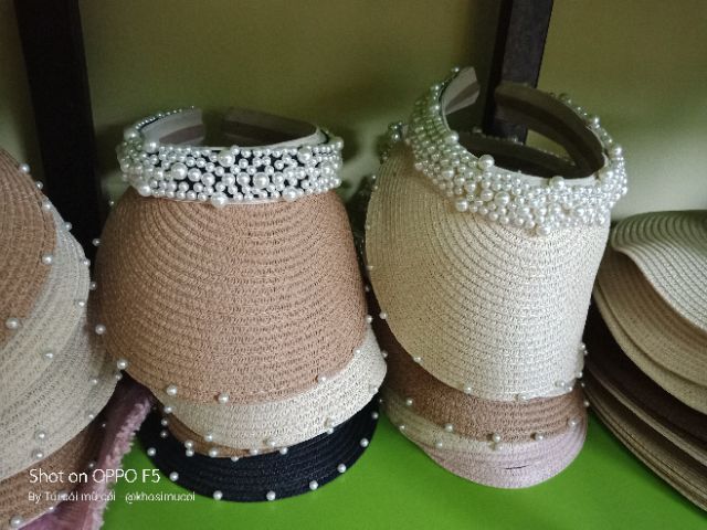 Mũ nửa đầu đính hạt ngọc siêu xinh