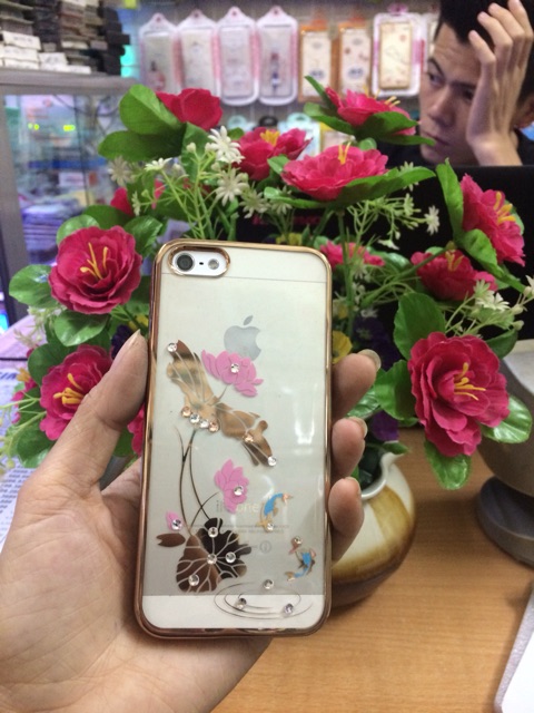 Ốp ip5/5s Hoa sen Đính Đá