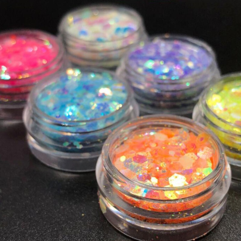 Hộp Kim Tuyến 6 Màu Trang Trí Móng Tay Nghệ Thuật