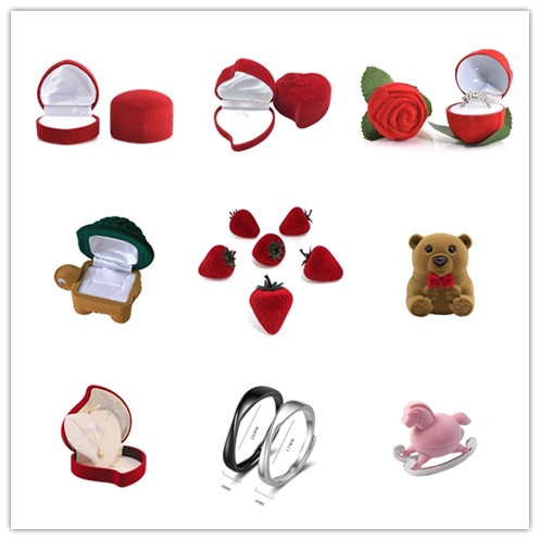 Hộp Đựng Trang Sức Mini Hình Chú Ngựa / Việt Quất / Trái Tim Hoạt Hình Kiểu Hàn Quốc Dễ Thương gấu dâu