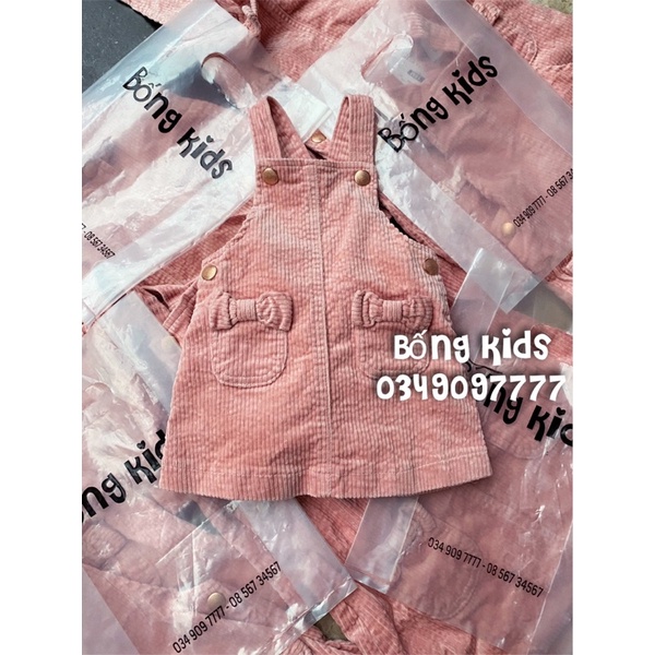 Yếm Váy Bé Gái Túi Nơ Hồng GEMO