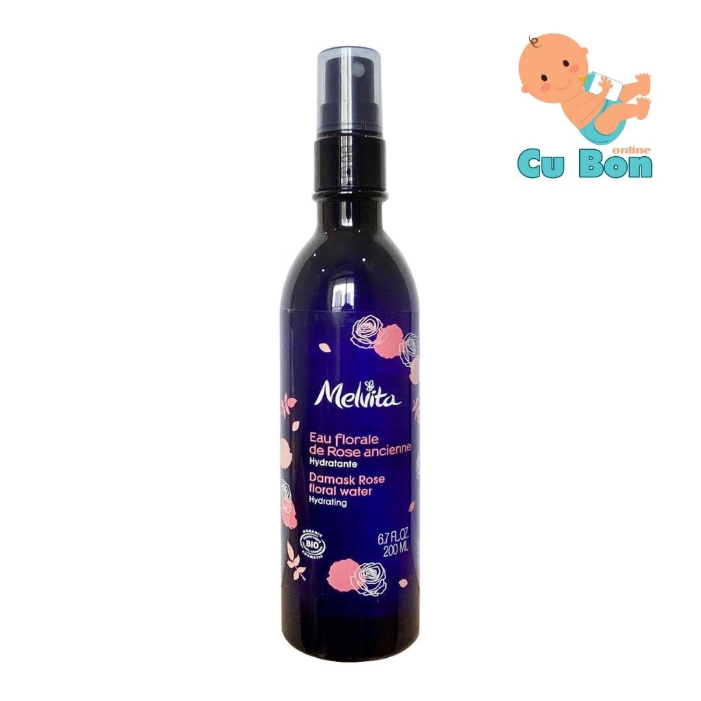 Nước Hoa Hồng Melvita Eau Florale 200ml pháp giúp khàng khuẩn dưỡng ẩm chống lại tình trạng mất nước săn chắc da