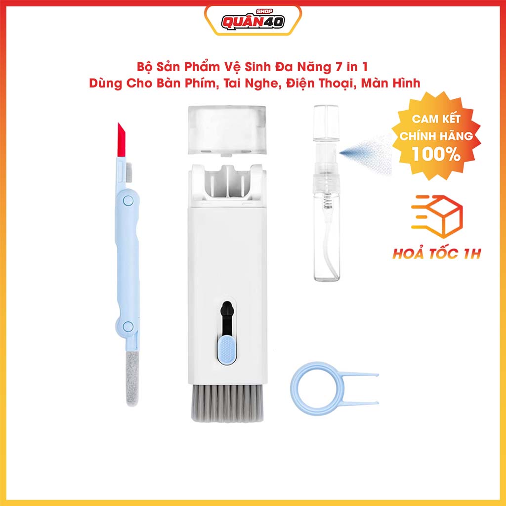 Bộ Sản Phẩm Vệ Sinh Đa Năng 7 in 1 Cho Bàn Phím, Tai Nghe, Điện Thoại, Màn Hình